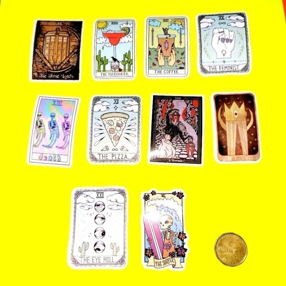 COPY - 3/$20 10x brand new waterproof funny tarot cards stickers - Picture 1 of 1